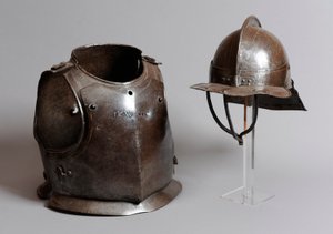 ヘルメット、胸当て、背板、17世紀半ば（金属） 作： English School