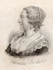 1825年に出版された「クラブの歴史辞典」からのフランスのヘンリエッタマリア 作： English School