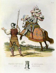 イングランド王ヘンリー7世（1457-1509）、1490年、サミュエルラッシュメイリック作の古代の鎧からのビルマン（1824年） 作： English School