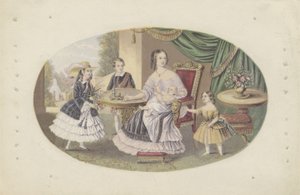 ビクトリア女王陛下とその家族、1851年頃（アクアチント） 作： English School