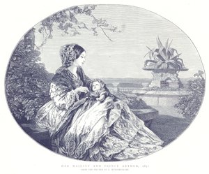 陛下とアーサー王子、1850 作： English School