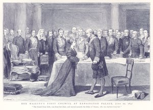 1837年6月20日、ケンジントン宮殿での陛下の最初の評議会 作： English School