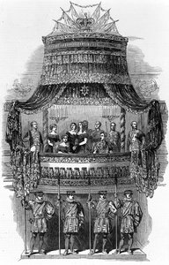 女王陛下がコヴェントガーデンのロイヤルイタリアオペラを訪問（1848年） 作： English School
