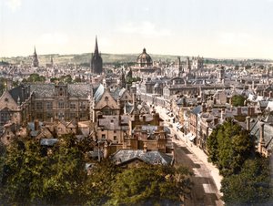 ハイストリート、オックスフォード（手彩色写真）
