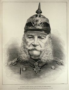 1887年3月19日、R。テイラーによって刻まれた &39;The Illustrated London News&39;からのプロイセン王でドイツ皇帝の皇帝ウィリアム1世（1797-1888） 作： English School