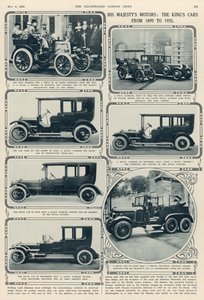 陛下のモーター：1899年から1935年までのキングジョージ対カーズ、イラストレイテッドロンドンニュース、1935年5月4日より 作： English School