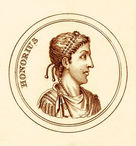 オノリウス、ジョージ・クラブによる世界史辞典からのイラスト、1825年に発行（デジタル拡張画像） 作： English School
