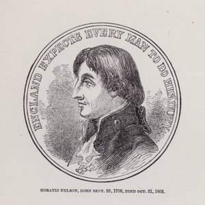 ホレイショ・ネルソン 1758年9月29日生まれ 1805年10月21日死去（彫刻作品 作： English School