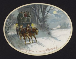 雪の中を疾走する馬車（クロモリ写真 作： English School