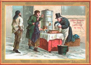 寒い日のホットコーヒー、クリスマスカード