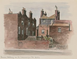 ロンドンのアイアンモンガーストリートに裏打ちされた住宅（紙にトイレ） 作： English School