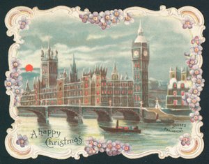 冬の国会議事堂、クリスマスカード 作： English School