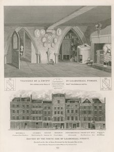 1765年の大規模な火災で破壊された家々の敷地に建てられた、リーデンホールストリートの北側にある家屋