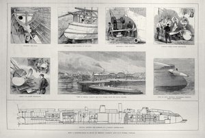 1886年3月27日の「The Illustrated London News」のポプラのYarrow and Co.の作品で魚雷艇がどのように建造されているか 作： English School