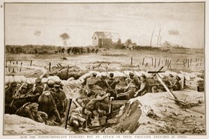ノーサンバーランドFusiliersが1914〜19年のイープルで最初の塹壕への攻撃に遭遇した方法 作： English School