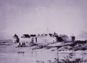 ハドソンズ・ベイ・カンパニー、1845年のアッパーフォートギャリー 作： English School