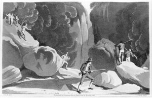 マリアグラハム（1785-1842）1820年に1819年にローマ東部の山岳地帯を通過した3か月からのイタリアの狩猟盗賊 作： English School