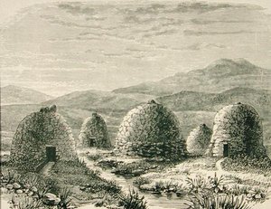 1880年頃のウイッグの小屋（リリジャス・トラクト・ソサエティ発行の「Scottish Pictures」より 作： English School