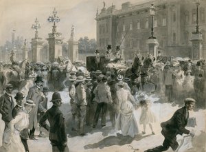 エドワード7世の病気、医師たちは1902年6月に宮殿を去る（紙にトイレ） 作： English School