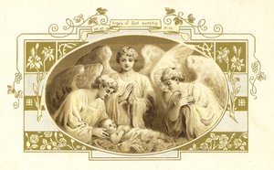 イラストレーション『The Coming Of Father Christmas』（カラーリトグラフ） 作： English School