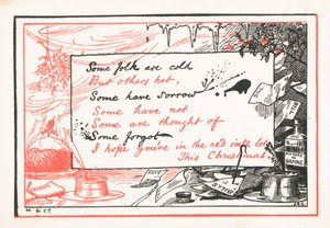 赤で、黒で、クリスマスカード 作： English School
