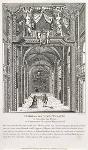 1820年にリチャードソーヤーによって彫刻されたロンドンのデュークスシアターの内部 作： English School