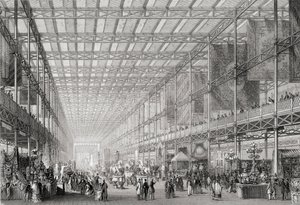 チャールズトムリンソン編集、1880年代頃、有用な美術品と製造業の百科事典からのハイドパークでの1851年の大産業展の内部
