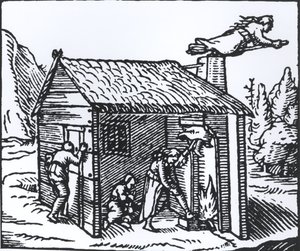 魔女の家の内部、1579 作： English School