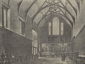 ホールの内部、1816（グラビア） 作： English School
