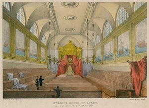 1834年10月16日、火災前の貴族院の内部 作： English School