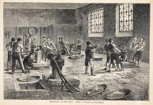 1820年頃の絵からの造幣局の内部 作： English School