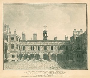 内部ビューサマセットハウス、ザストランド、ロンドン。 1777年にWモスが描いた版画に基づく 作： English School