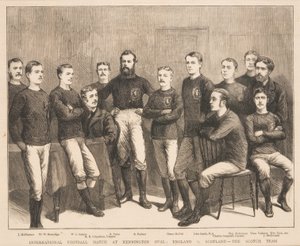 ケニントンオーバルでの国際サッカーの試合：イングランド対スコットランド-1879年のグラフィックのスコッチチーム 作： English School