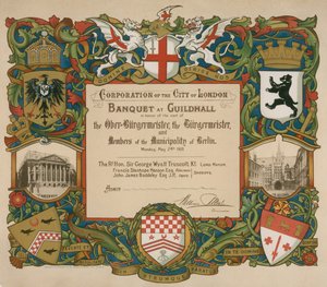 1909年5月24日、ギルドホールでの宴会へのロンドン公社の招待