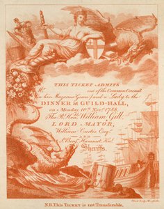 1888年11月10日、ロンドンのギルドホールでの宴会への招待 作： English School