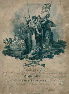 1808年11月9日、ロンドンのギルドホールでの宴会への招待 作： English School