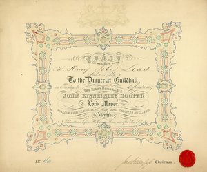 1847年11月9日、ロンドンのギルドホールでの宴会への招待
