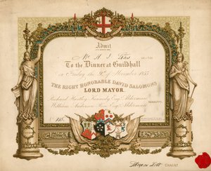 1855年11月9日、ロンドンのギルドホールでの宴会への招待 作： English School