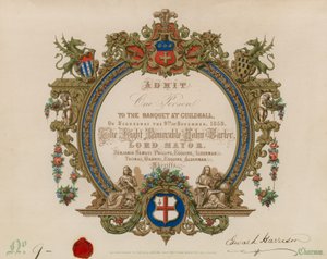1859年11月9日、ロンドンのギルドホールでの宴会への招待