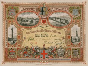 1878年11月9日、ロンドンのギルドホールでの宴会への招待