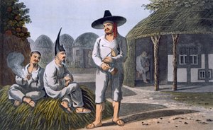 ジェームズホールズグループの島民、1820年（着色されたアクアチント） 作： English School