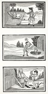ジャックと巨人、ジョン・アシュトンによる18世紀のチャップブックのイラスト、パブ。 1882 作： English School