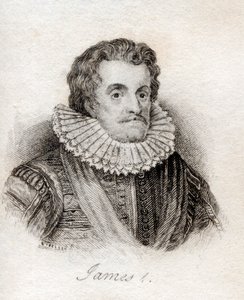 1825年に出版された「クラブの歴史辞典」からのイングランドのジェームズ1世 作： English School