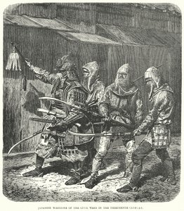13世紀の内戦の日本の戦士たち（エングレーヴィング） 作： English School