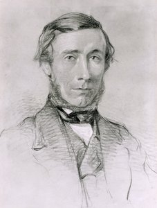ジョンティンダル（1820-93）（紙の上に白く染められた木炭） 作： English School
