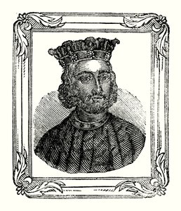 ジョンは1167年に生まれ、1199年に王位に就き、1216年に死去した(彫刻) 作： English School