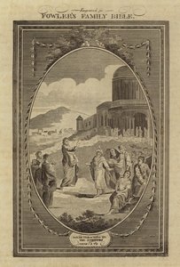 ニネベ人に説教するヨナ、ヨナ、第 3 章、第 4 節（彫刻） 作： English School
