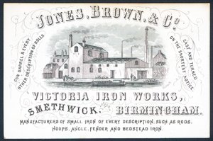 Jones、Brown＆Co、Victoria Iron Works、トレードカード 作： English School