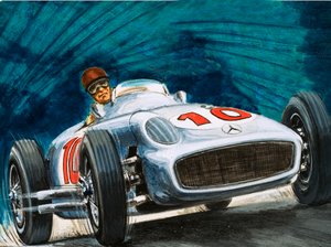 メルセデスベンツを運転するファンマヌエルファンジオ 作： English School