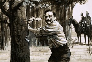 木を切り倒すカイザーヴィルヘルムII 作： English School